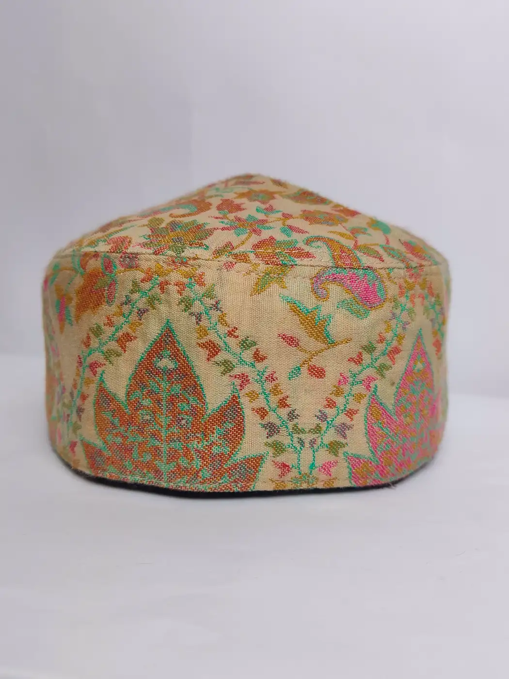 Kashmiri Abid Azad Foldable Kani Cap in Yellow