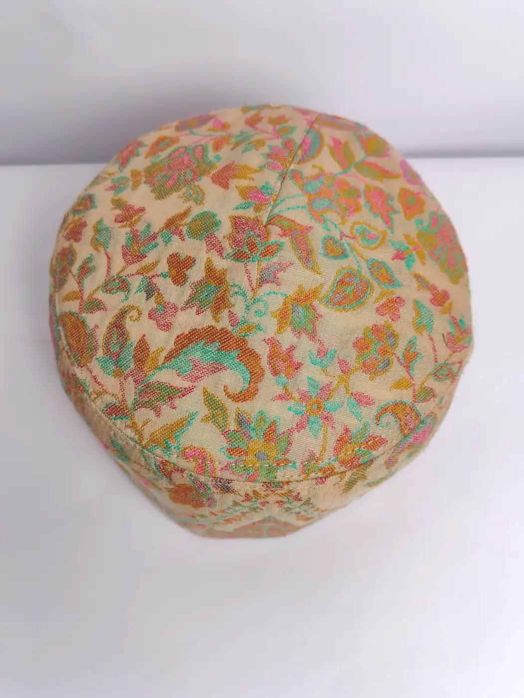 Kashmiri Abid Azad Foldable Kani Cap in Yellow - Image 2