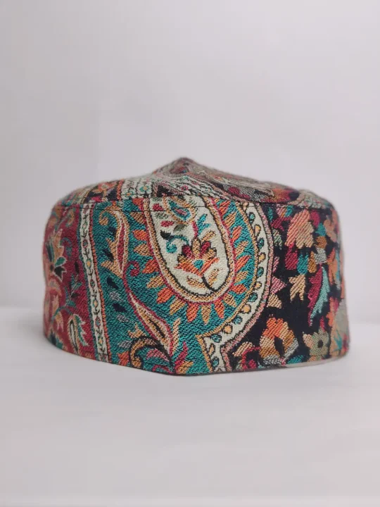 Black Elegant Kashmiri Kani Cap