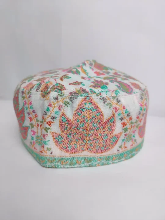 Ferdowsi Mens Kashmiri Kani Cap in White