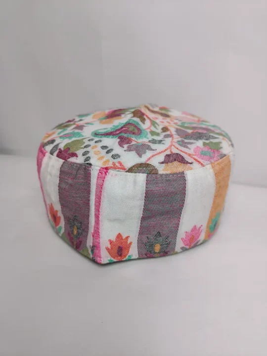 Elegant Kashmiri Kani Cap Abul Hasan in White