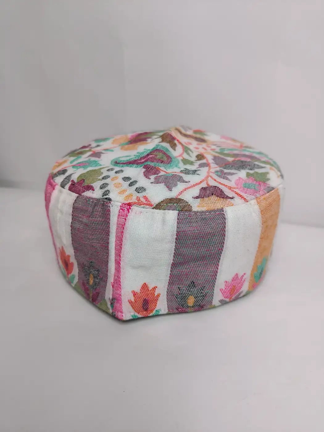 Elegant Kashmiri Kani Cap Abul Hasan in White