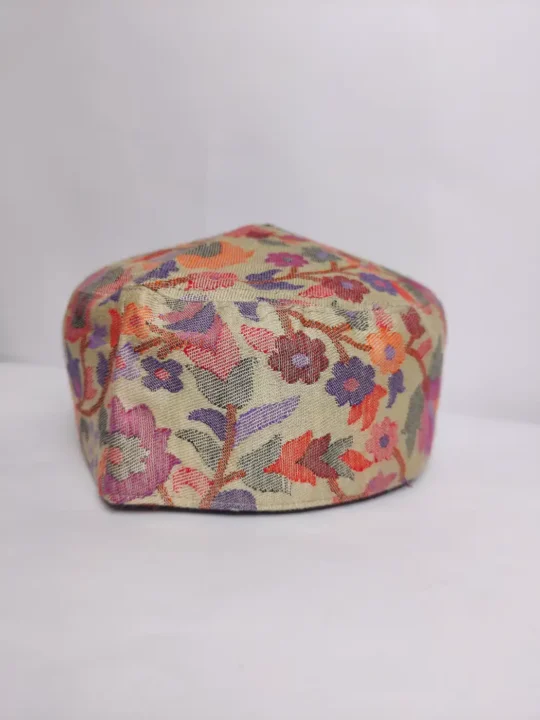 Cream Mens Kashmiri Kani Cap Abul