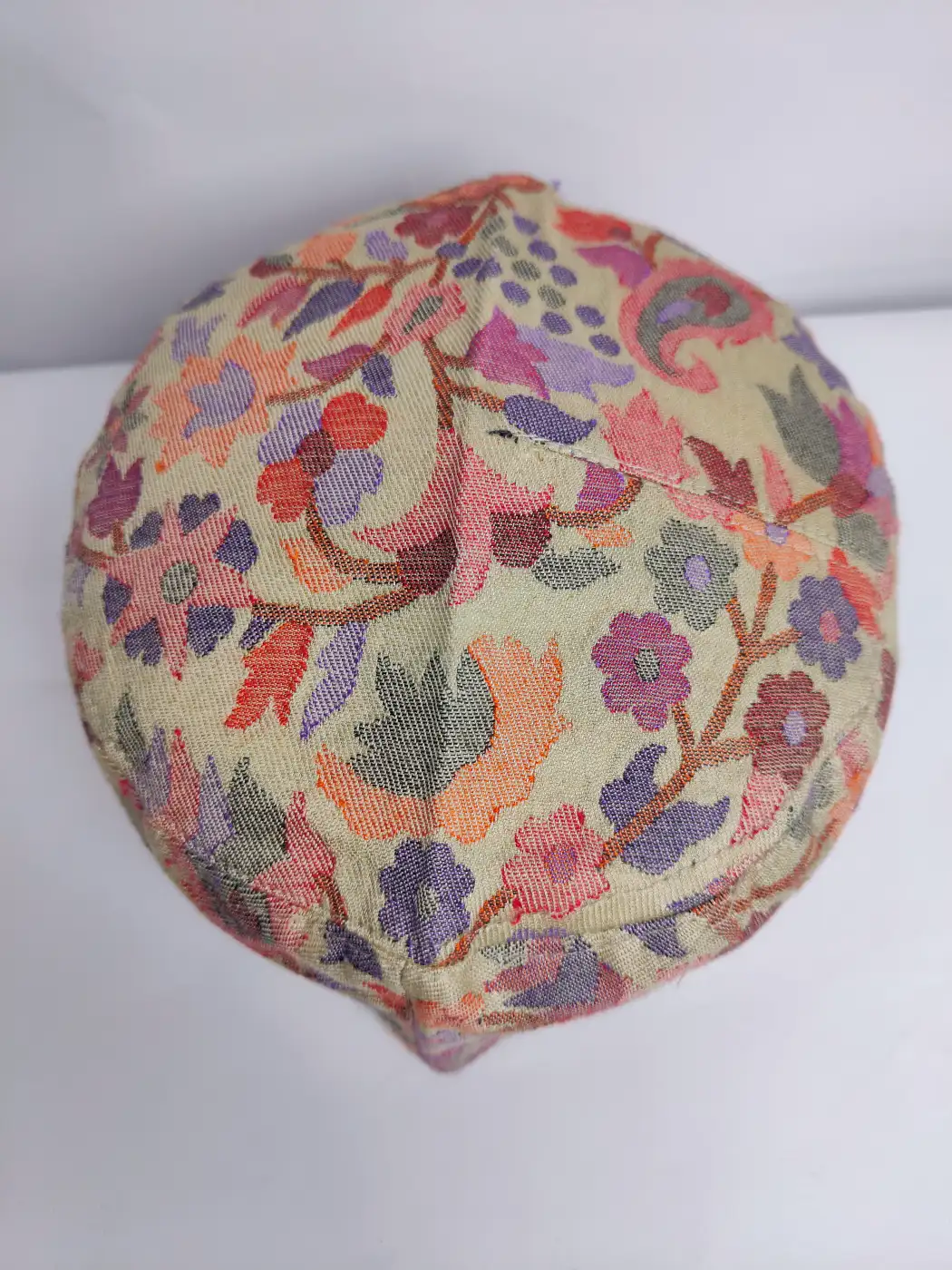 Cream Mens Kashmiri Kani Cap Abul - Image 2