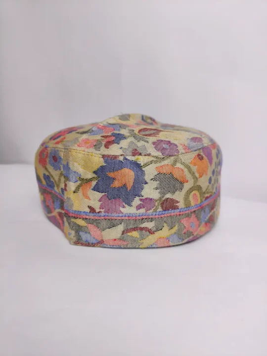 Designer Cream Kashmiri Kani Cap