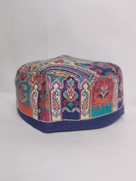 Stylish Dark Blue Kashmiri Kani Cap - Kalam Azad