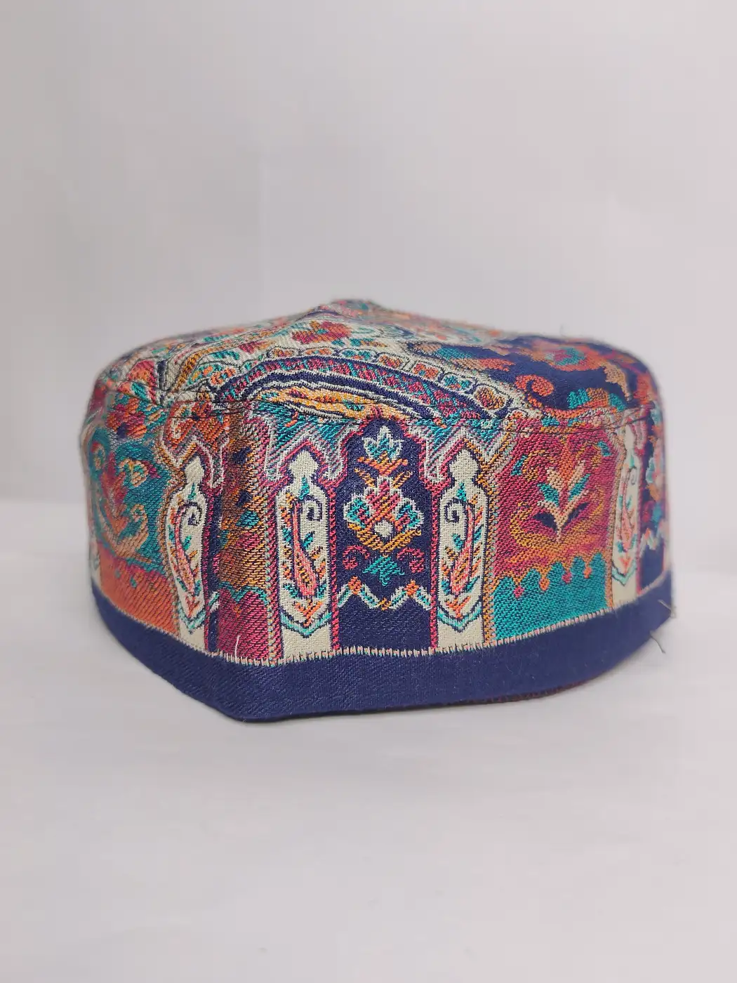 Stylish Dark Blue Kashmiri Kani Cap - Kalam Azad