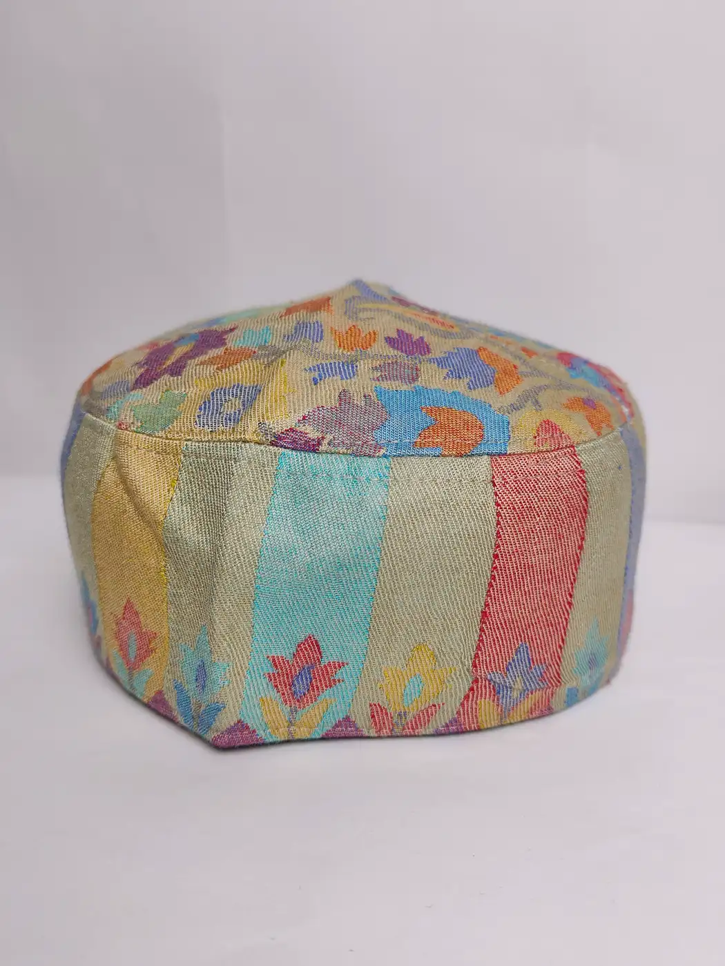 Beige Round Kashmiri Kani Cap