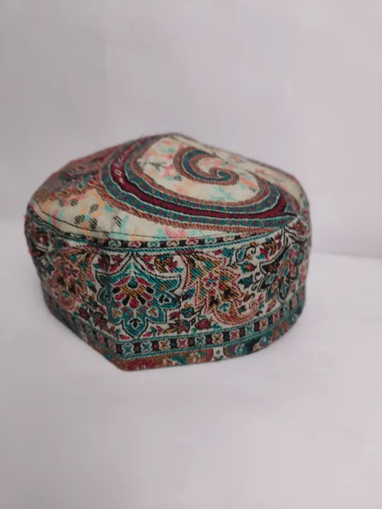 Cream Kashmiri Kani Cap - Habib