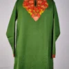 Kashmiri Green Short Summer Cool Cotton Kurti with Mehrunisa Aari Work