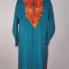 Zoyah Sea Green long Yusra Kashmiri Summer Cool Cotton Kurti with Aari Embroidery