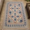 Kashmiri Rang-e-Safed Pure Wool Namda in 6×4 ft - Hand Aari Embroidery