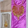 Mehrban Kashmiri 3pc Pink Silk Unstitched Suit with Botte Tilla Embroidery