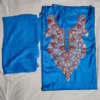 Blue Kashmiri 3pc Silk Unstitched Suit with Botte Tilla Embroidery Nazish
