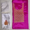 Kashmiri 3pc Silk Magenta Dilafroz Unstitched Suit with Botte Tilla Embroidery