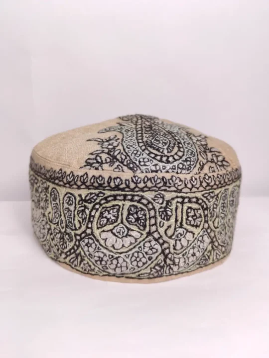 Humayun Kashmiri Stylish Cap with Hand Sozni Embroidery