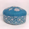 Blue Handmade Kashmiri Cap with Hand Sozni Work - Suhaibuddin