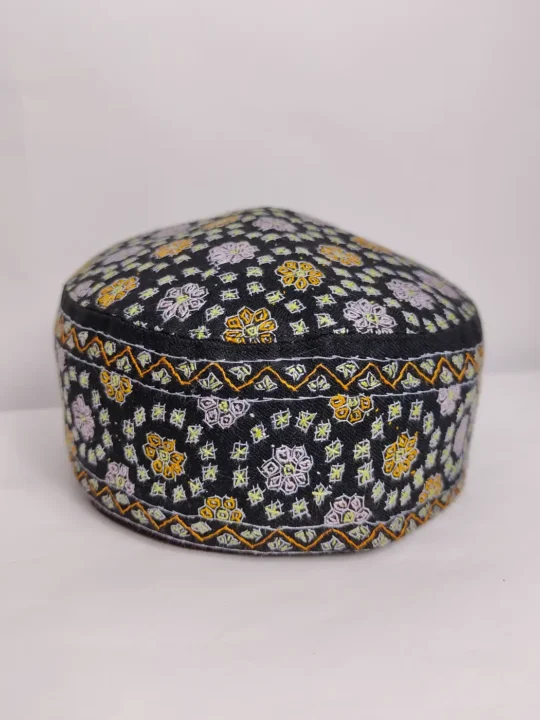 Blue Handmade Kashmiri Cap with Hand Sozni Work