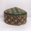 Hand Sozni Work Stylish Green Cap in Pure Pashmina from Kashmir -