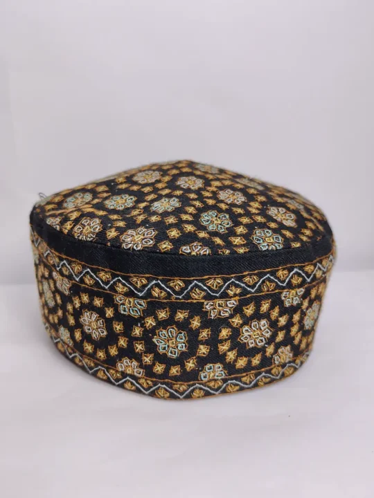 Hand Sozni Work Stylish Green Cap from Kashmir | Ibn al-Nafis