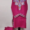 Kashmiri Short Cotton Magenta Kurti Set with Aari Embroidery