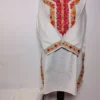 Kashmiri White Short Cotton Kurti Set with Aari Embroidery Mehman