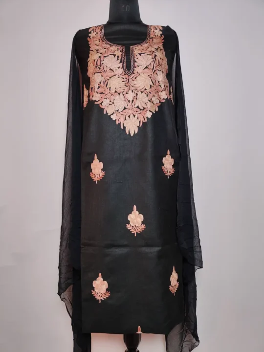 Gul-E-Siyah Summer Cool Cotton 3pc Suit with with Aari Work