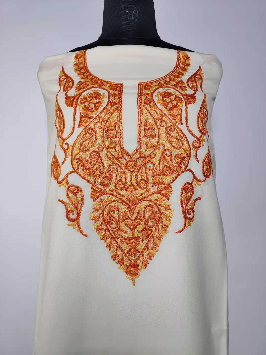 Gulnaz Kashmiri 2pc White Suit in Summer Cool Cotton with Hand Aari Embroidery - Image 2