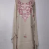 Zaman Kashmiri 3pc Beige Suit in Summer Cool Cotton with Hand Aari Embroidery
