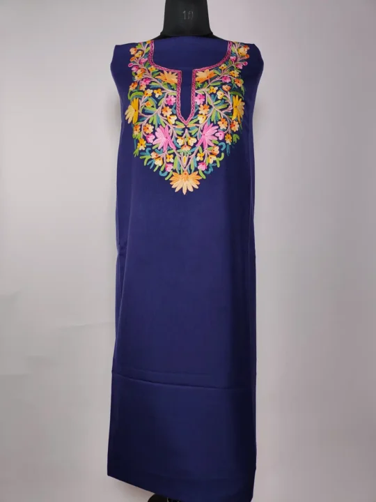 Parvaz Dark Blue Summer Cool Cotton 2pc Suit with Hand Aari Work