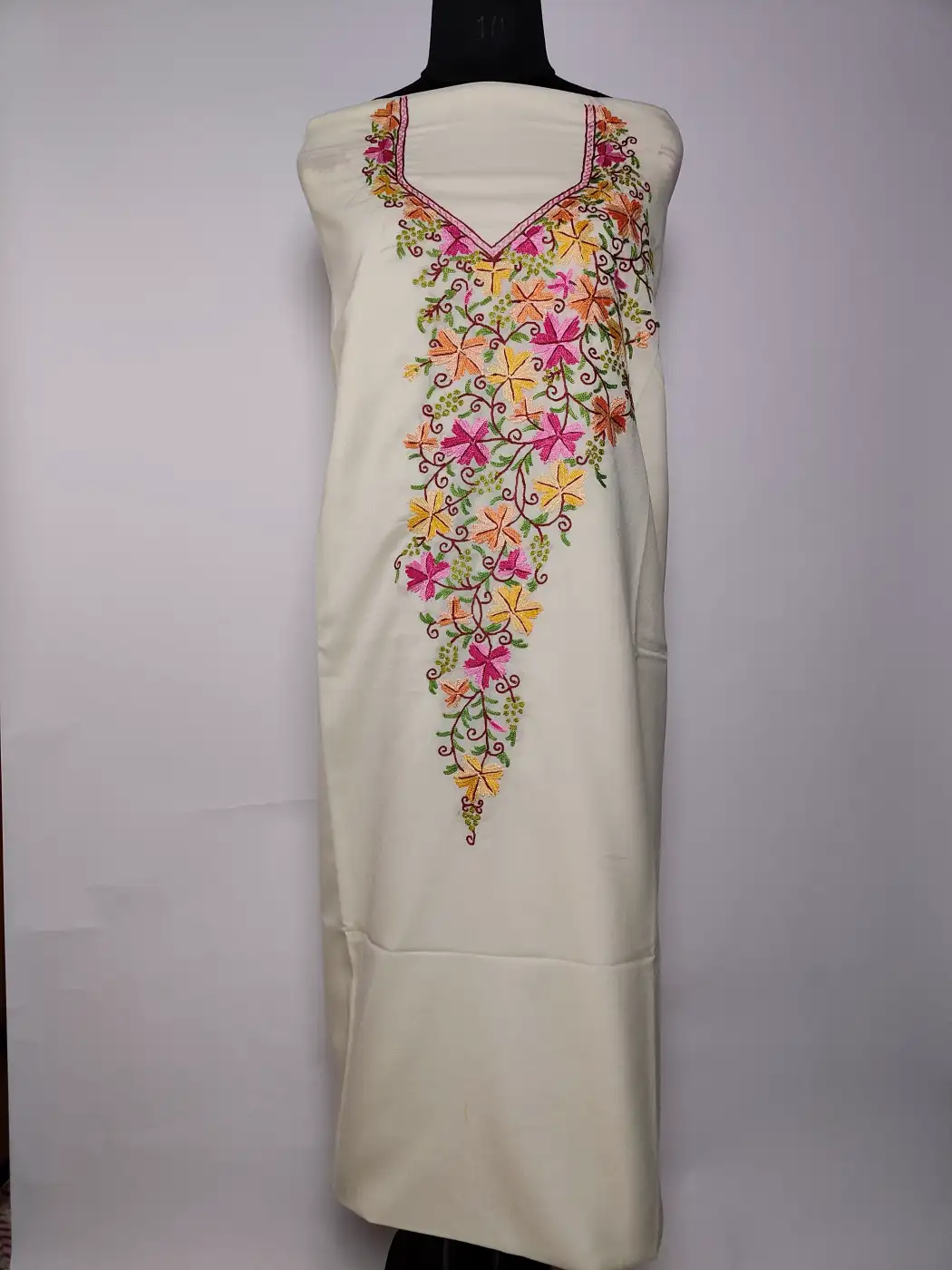 Rafeeq Summer Cool Cotton 2pc White Suit with Hand Aari Work