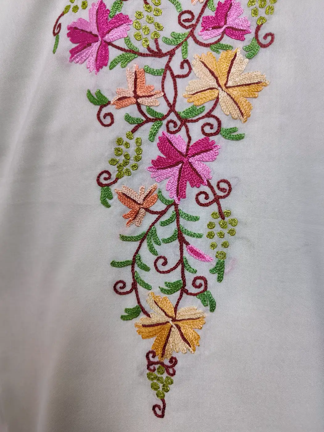 Rafeeq Summer Cool Cotton 2pc White Suit with Hand Aari Work - Image 3