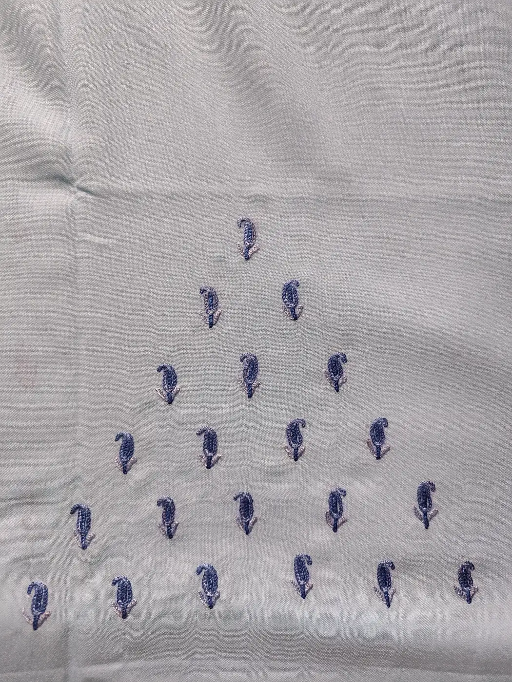 Light Blue Summer Cool Cotton 2pc Kashmiri Suit with Gulfaam Hand Aari Embroidery - Image 4