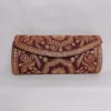 Naqsh Maroon Silk Round Clutch with Botte Tilla Embroidery