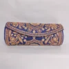 Blue Silk Round Clutch with Zardosi Botte Tilla Embroidery