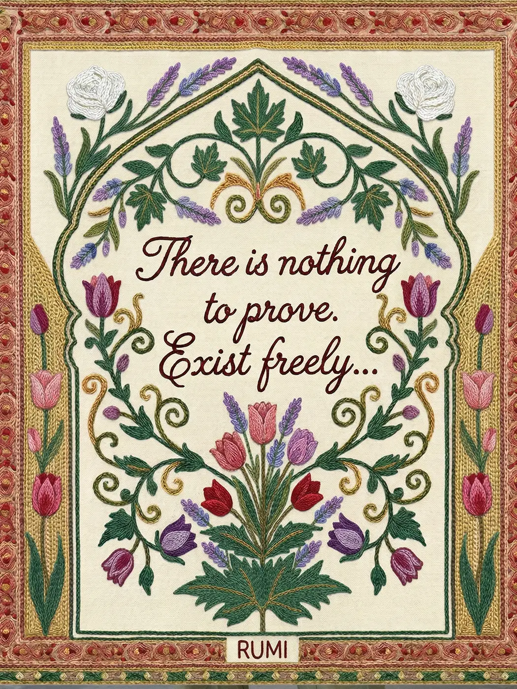 Rumi Quote Canvas Tote Bag – Chinar and Tulip Art Inspired by Gyawun - Image 2