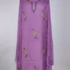 Kashmiri 3pc Suit in Naqsh Purple Cotton with Hand Sozni Embroidery