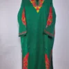 Dark Green Shafeeq Pheran in Cashmilon Wool with Kashmiri Aari Embroidery