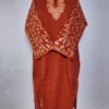 Gulposh Brown Kashmiri Pheran in Cashmilon Wool with Aari Embroidery