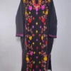 Black Cashmilon Wool Pheran with Aari Embroidery Mehvar