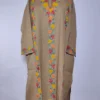 Sarvar Beige Kashmiri Cashmilon Wool Pheran with Aari Embroidery