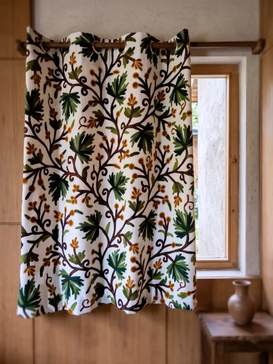 Small Kashmiri Crewel Curtain for Windows