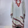 White Long Kashmiri Co-ord Set Cotton with Aari Embroidery Zayyaan