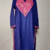 Dark Blue Kashmiri Long Cotton Kurti with Shaaz Aari Embroidery