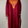 Maroon Kashmiri Long Cotton Kurti with Aari Embroidery Naushad