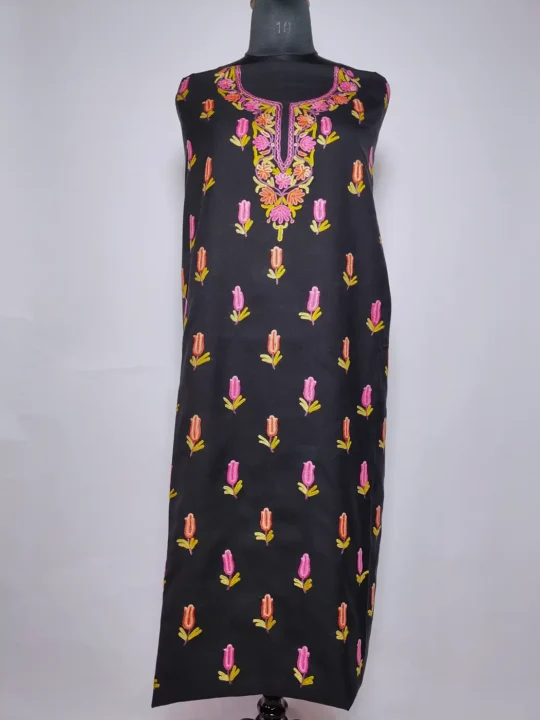 Black Kashmiri 2pc Suit Gulfam Summer Cool Cotton with Hand Aari Embroidery