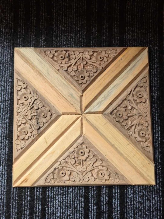 Wooden Wall Tiles - Mehfil Handmade Kashmiri (12” x 12”) – Walnut & Pine Craftsmanship - Set of 20 - Image 3