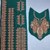 Kashmiri Dark Green Rafiq Patch Set with Tilla Embroidery - Pockets, Sleeves and Lace