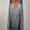 Kashmiri Dark Grey 3pc Modal Silk Unstitched Suit with Hand Sozni Embroidery Parizad