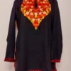 Kashmiri Black Short Parveen Summer Cool Cotton Kurti with Aari Embroidery